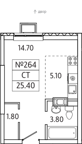 План квартиры ЖК Видный берег 2.0 квартира номер 264