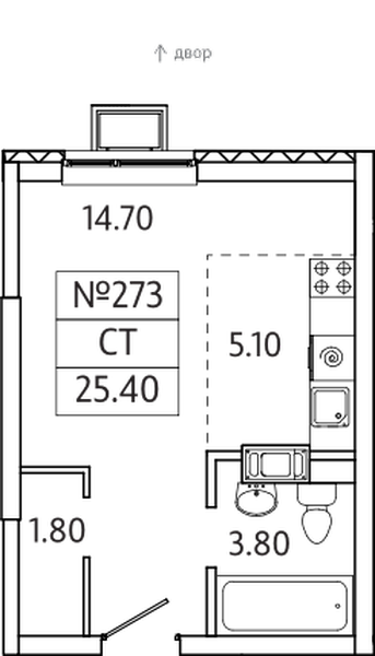 План квартиры ЖК Видный берег 2.0 квартира номер 273