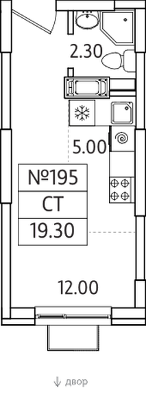 План квартиры ЖК Видный берег 2.0 квартира номер 195