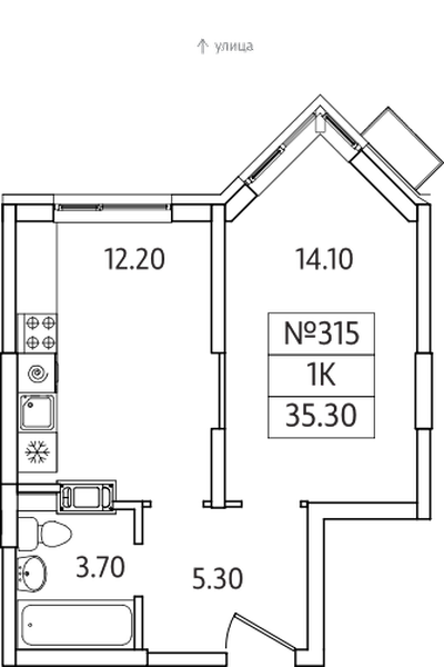 План квартиры ЖК Видный берег 2.0 квартира номер 315