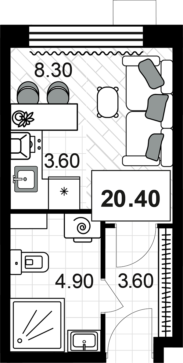 План квартиры ЖК Облака 2.0 квартира номер 550